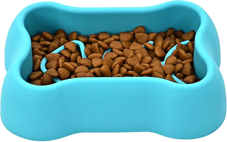 Cuenco para Perros SWZYOR de Alimentación Lenta,Cuenco de Alimentación para Gatos para Reducir la Velocidad,Divertido Puzzle Alimentario para Mascotas,Bol en Perros/Gatos/Mascotas (Azul)