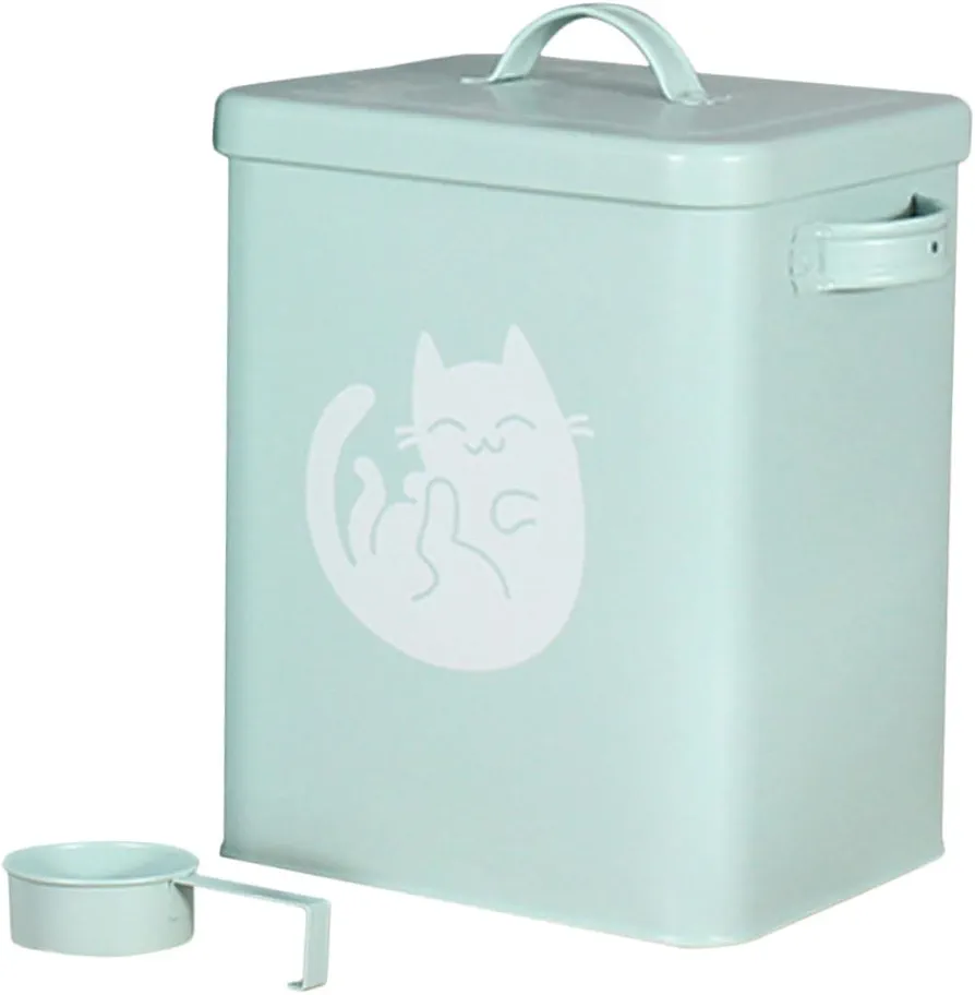 INOOMP 2 Juegos De Cubo De Almacenamiento De Comida Para Gatos Contenedor De Metal Contenedor De Golosinas Para Mascotas Almacenamiento De Alimentos Para Perros Cubo De Artículos