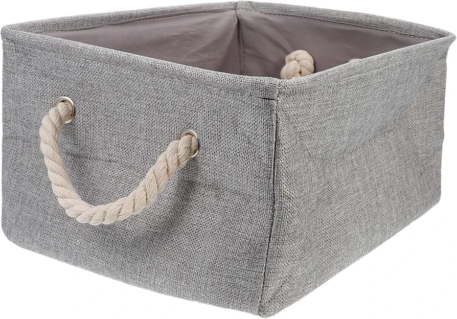 GREENADSCAPE Caja de almacenamiento para mascotas storage box contenedores para estanterías contenedores para la organización cesta de almacenamiento de tela cesto de la ropa Grey