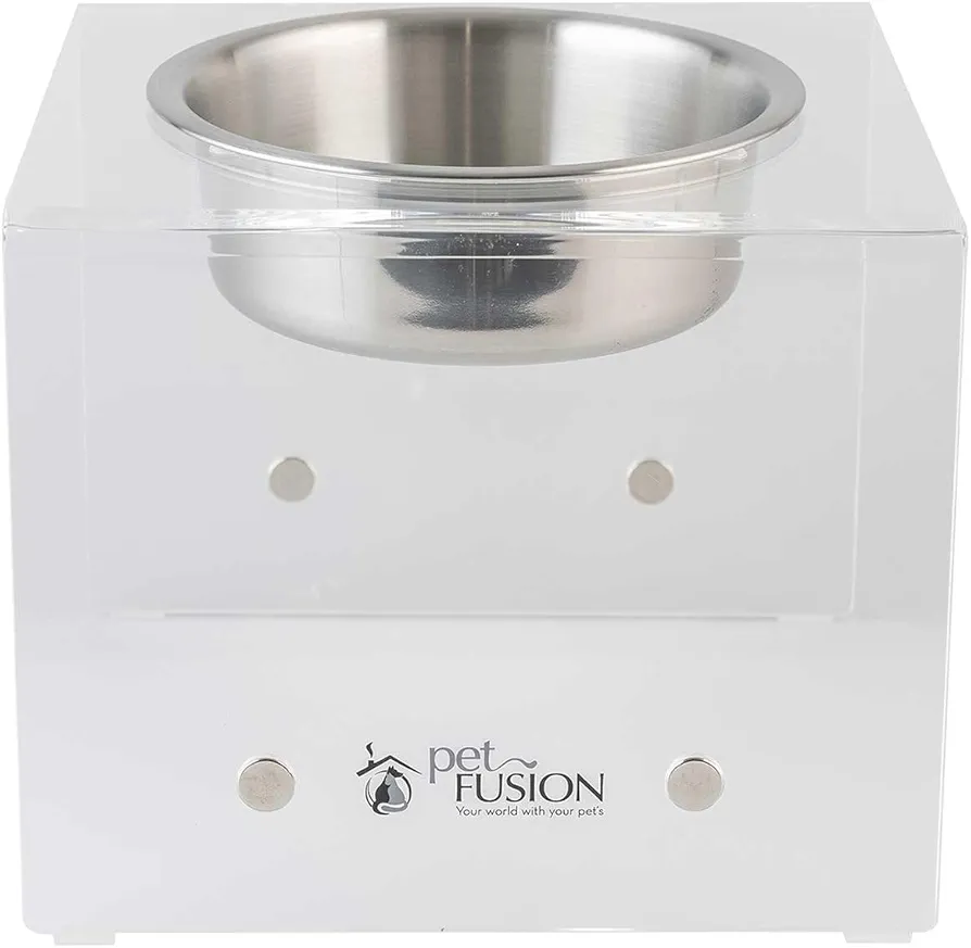 PetFusion Elevated SinglePod Magnetic Dog & Cat Feeder (Corto, Individual), 8 x 8 x 4