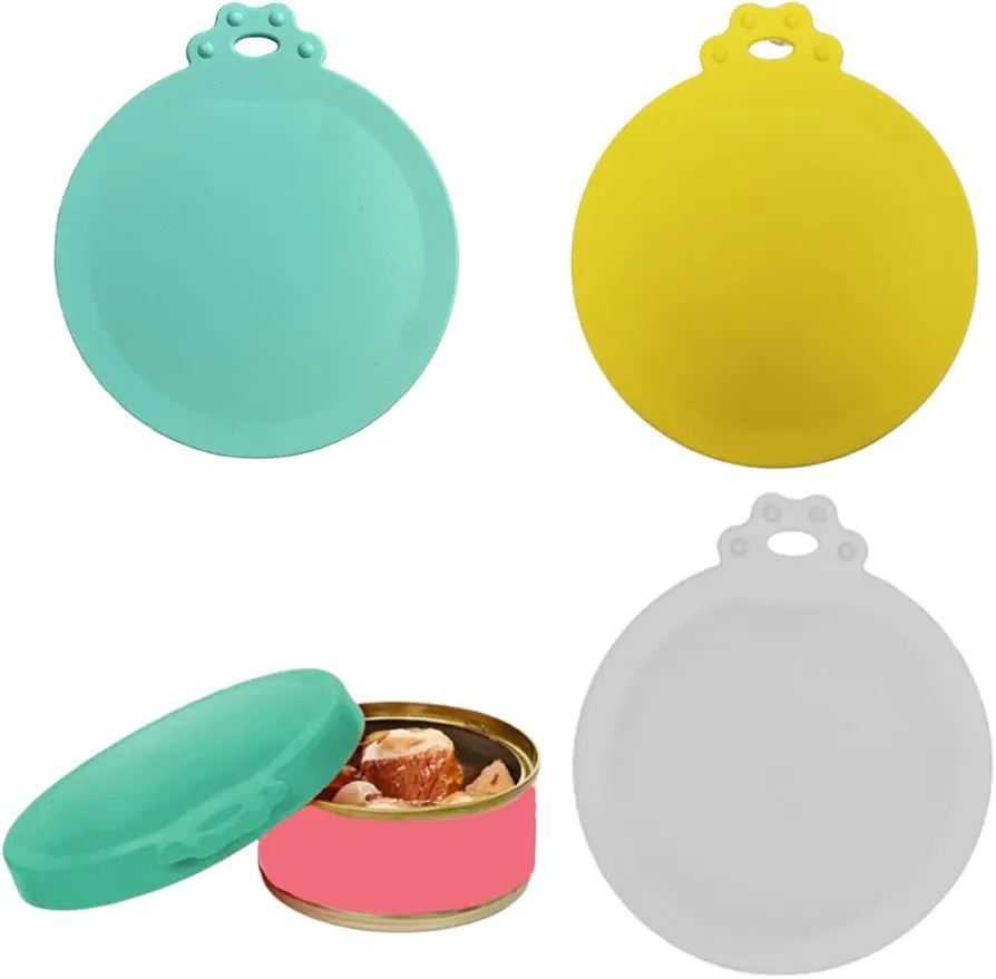 DHJWDUX 3 Piezas Tapas de Silicona para Latas de Mascotas Tapa para Latas Comida para Gatos/Perros, Almacenamiento Comida para Mascotas Reutilizables Tapas Universales De Silicona Para Perros y Gatos