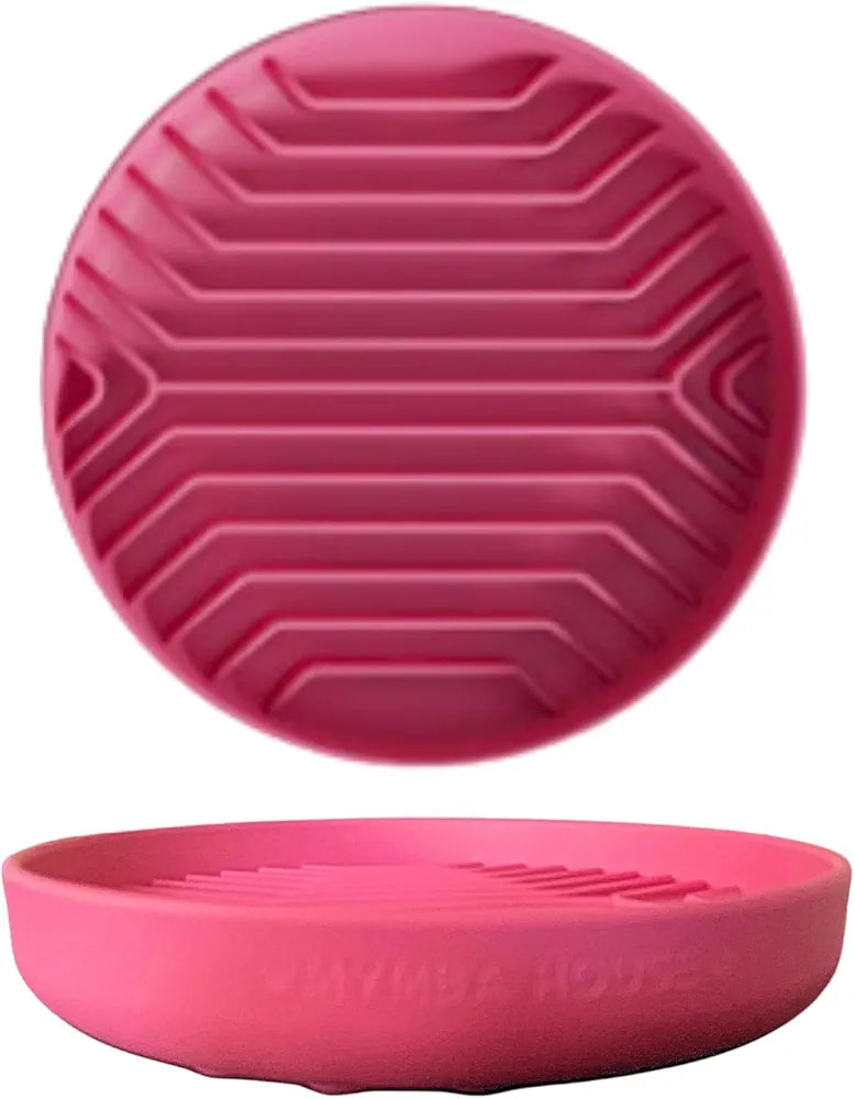 MYMBA - Comedero Lento para Perros | Lick Mat Antiansiedad | Bowl de Silicona Comedero para Perros y Gatos | Accesorios para Mascotas | Cuenco Perros (Rosa)