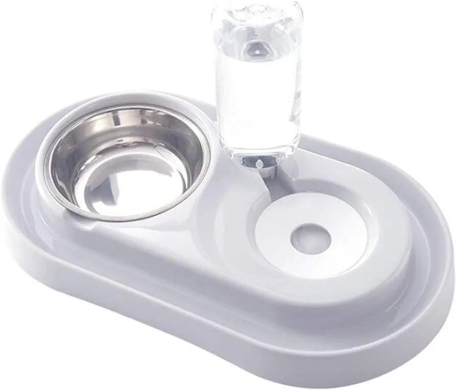 Uteruik 2 en 1 Cuencos Dobles para Perros, de Acero Inoxidable, para Agua y alimento para Mascotas, Botella de Doble Uso para Cachorros, Perros, Gatos y Otras Mascotas, 1 Unidad