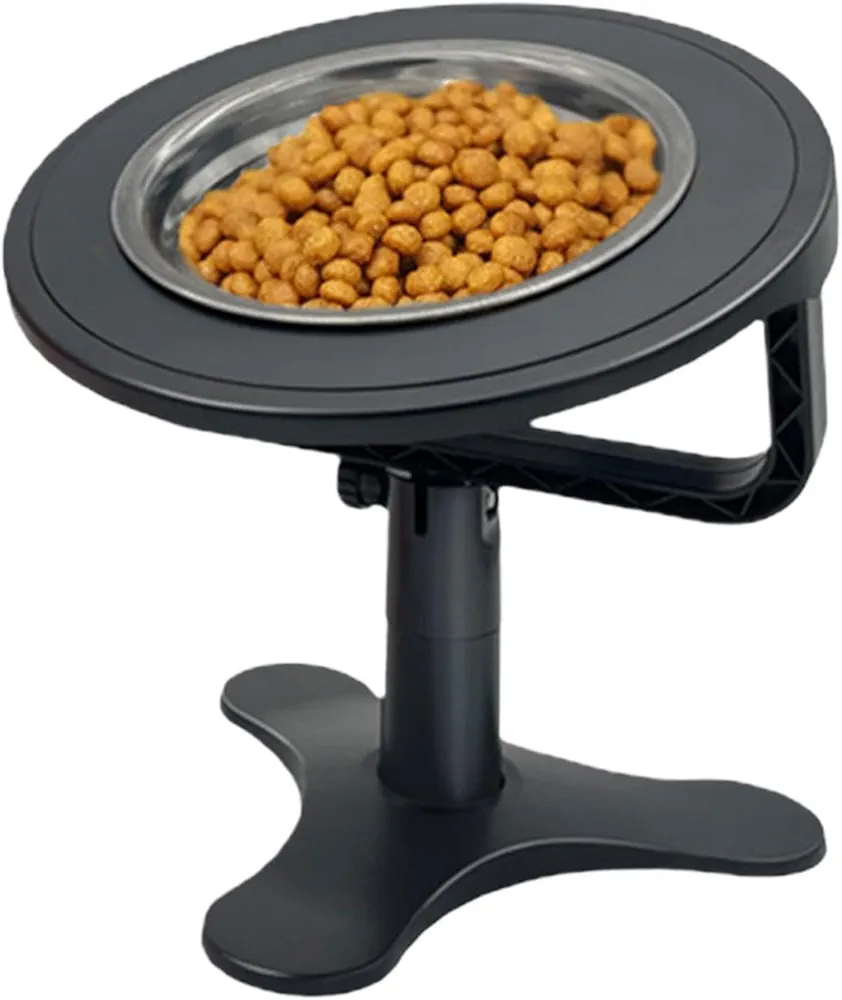 Cuencos elevados de comida para gatos, cuencos elevados de acero inoxidable para gatos, cuencos elevados de alimentación para gatos, altura ajustable para perros, gatos, mascotas