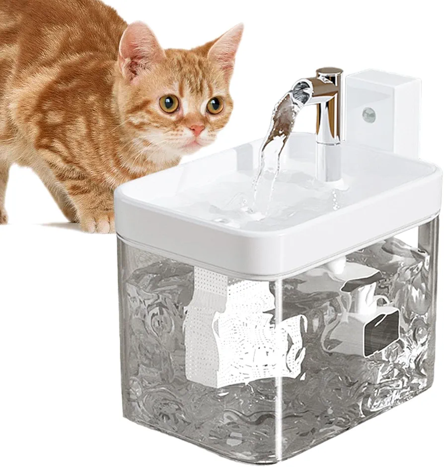 Fuente de agua para mascotas,Fuentes para gatos para beber - Fuente de agua para gatos de 1,5 l - Dispensador automático de agua para gatos y perros, fuente de bebida con bomba silenciosa para mascota