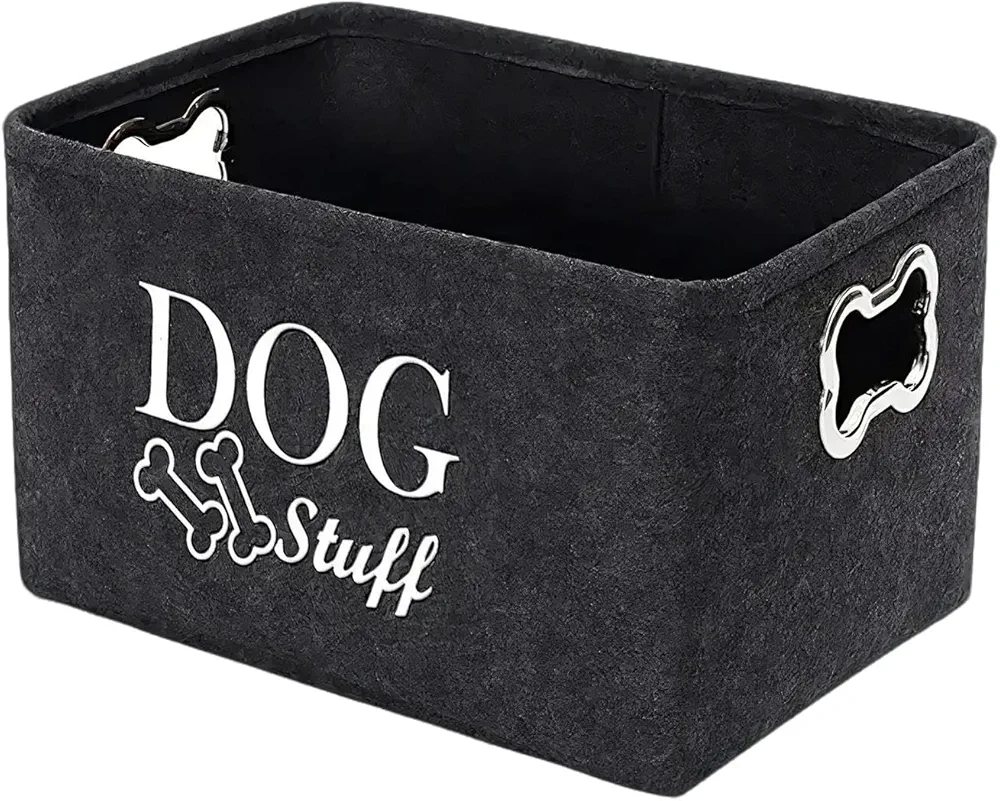 itrimaka Contenedor de almacenamiento de juguetes para perros,Cesta de juguetes para perros,Caja de juguetes para mascotas con asa | Organizador de juguetes para perros, decoración elegante para el