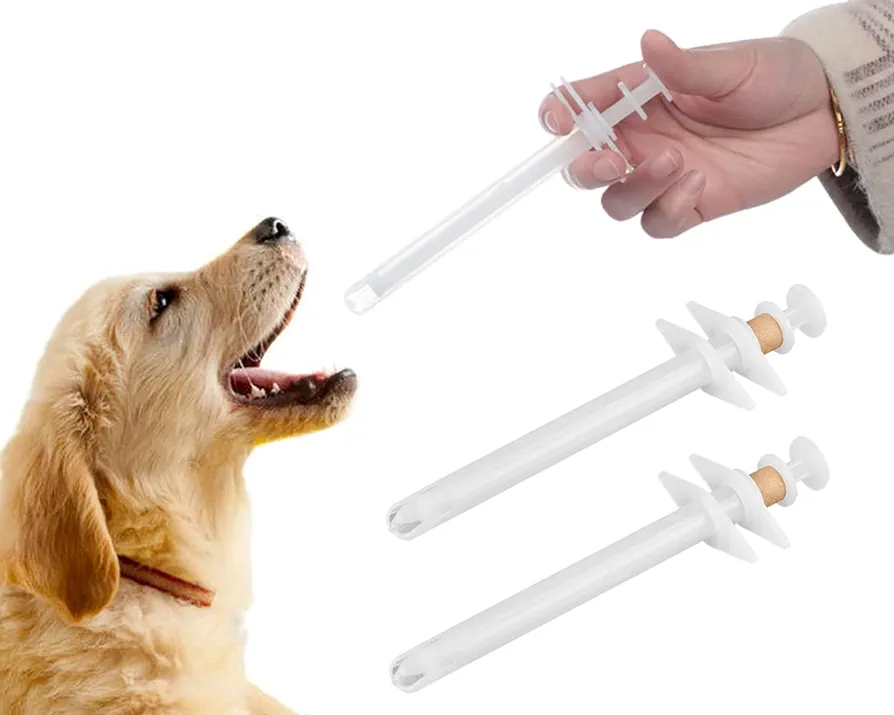 SCSpecial Dispensador de Pastillas para Gatos Perros 2 Unidades Pastilla de plástico para Mascotas Poppers Duradero para Mascotas Dispensador de píldoras Tabletas médicas para Perros y Gatos Grandes