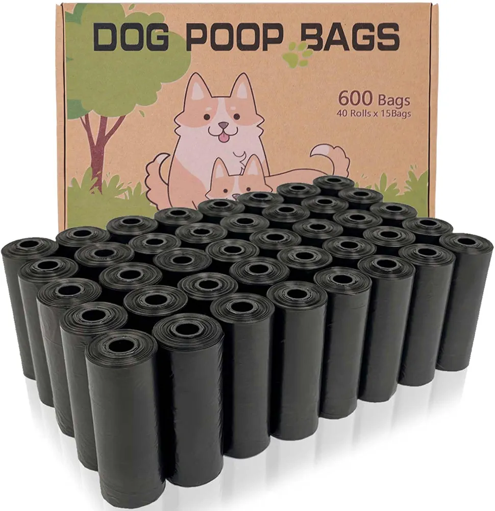 AiTodos® 600PCS Bolsas Caca Perro, Negro - Bolsas Excrementos Perros - Adecuado Salir de Casa, 30 * 21.5CM, Polietileno-Material, Portátil (40 Rollos, 15 por Rollo) -Poop Bags