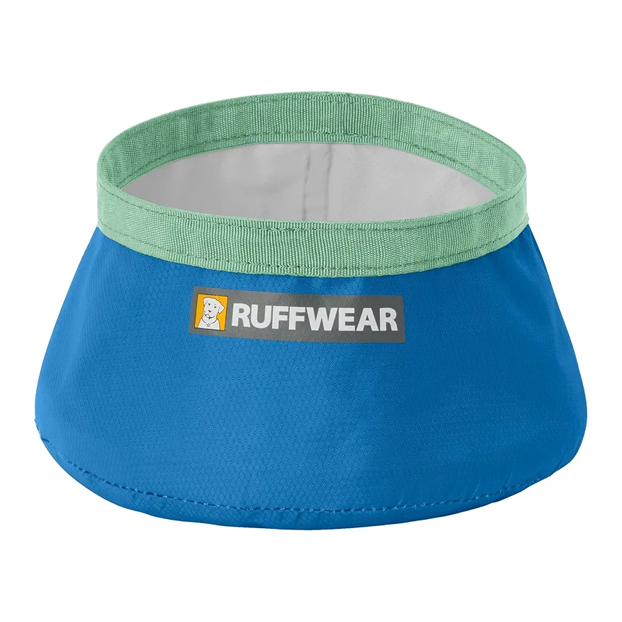 RUFFWEAR Cuenco de Viaje para Perros, Plegable, Ligero y Ultra Compacto, Trail Runner, Cuenco de Agua portátil y Comida para Mascotas, diseño Plegable e Impermeable, Color Azul Piscina