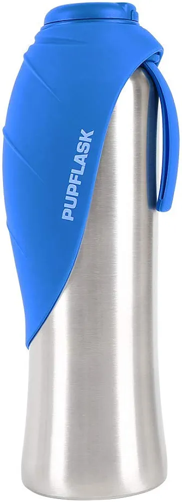 Tuff Pupper PupFlask Botella de Agua Grande para Perro | Acero Inoxidable de 27 o 40 onzas | Botella a Prueba de Fugas, tamaño Todas Las Razas de Perros. Nebulosas Azules 40 onzas