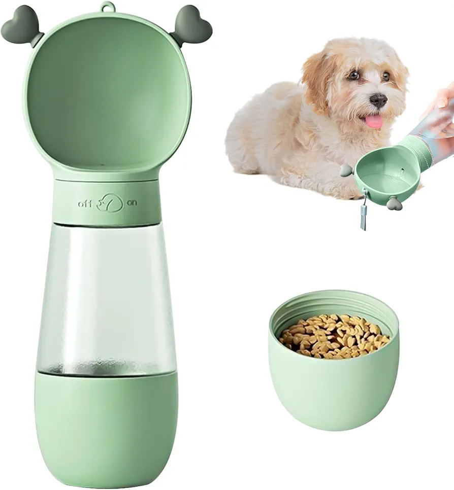 Sertay 350ml Botella Agua Perros, Botella Portátil Perros Viajes, Botella Agua Mascotas Gato, Taza Agua Gatos Portátil, Tazas Comida Perros Senderismo, Adecuada para Perros Pequeños y Medianos