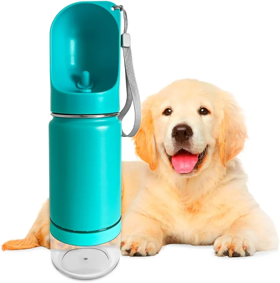 Botella de Agua para Perros Portatil con Comedero, Bebedero para Mascotas Portatil y Comedero - Botella Mascotas 2 en 1