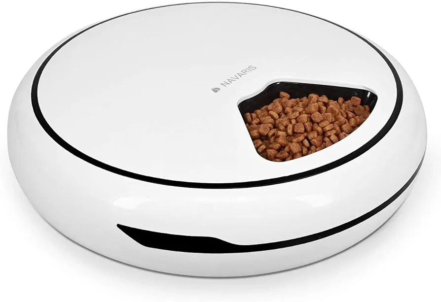 Navaris Comedero automático para Mascotas con Temporizador - Dispensador electrónico de Comida para Perros pequeños Gatos Conejos - Capacidad 1.6 L