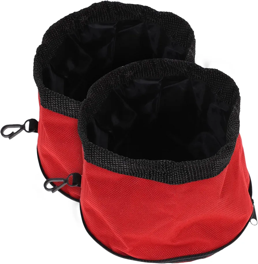 BESPORTBLE 2 Piezas Cuenco Plegable artículos para Mascotas Cuenco de Viaje para Mascotas tazón de Comida Cuencos para Perros Cuenco para Mascotas Plato de Comida para Mascotas Rojo