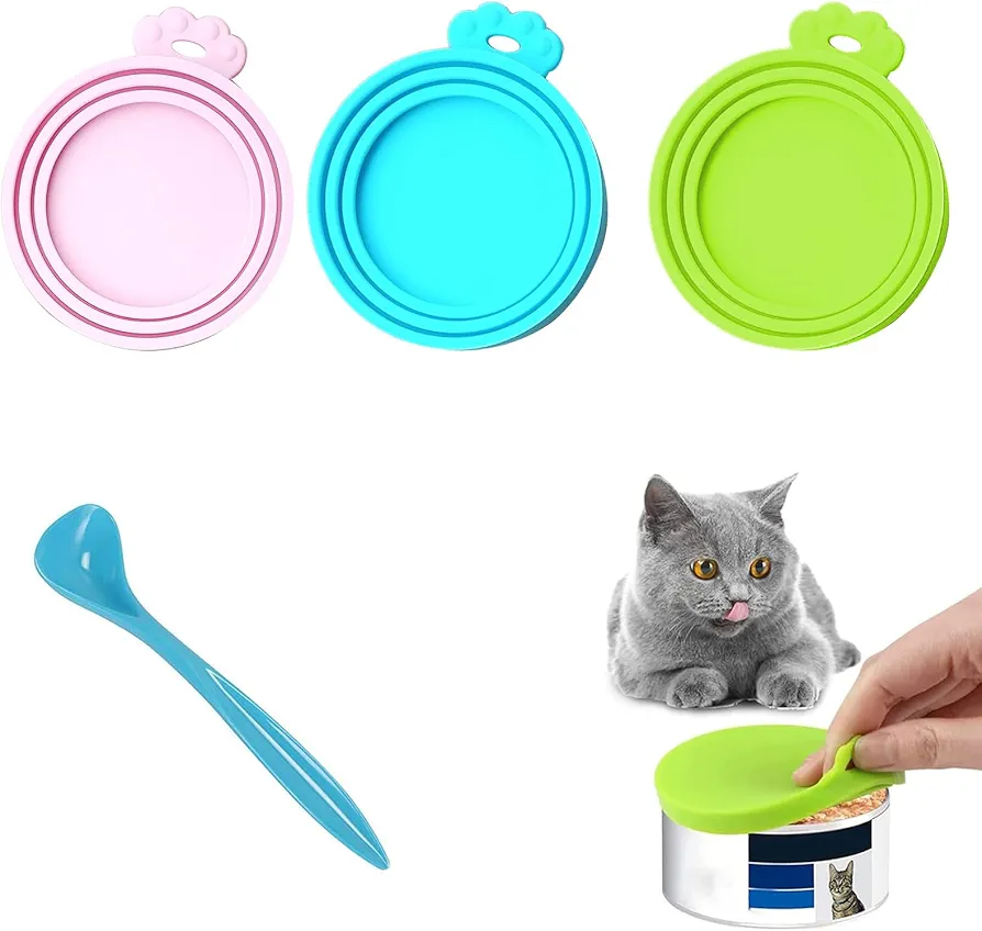 Mascotas Tapa latas, 3 Piezas Universales Tapa de Silicona para Latas de Comida para Perros y Gatos, Animales Comida enlatada Tapa, Mascotas Tapa latas Para Almacenamiento de Alimentos para Mascotas