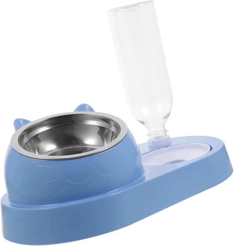 BESPORTBLE Utensilios para Comer Mascotas Comederos para Mascotas para Gatos Tazón De Comida para Mascotas Jaula Comederos para Perros Comedero Automático para Mascotas Sky-Blue El Plastico