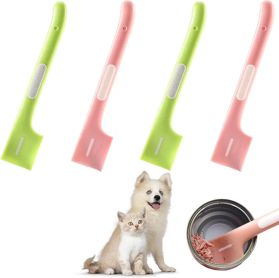 Amaxiu 4 cucharas de comida para mascotas para perros y gatos