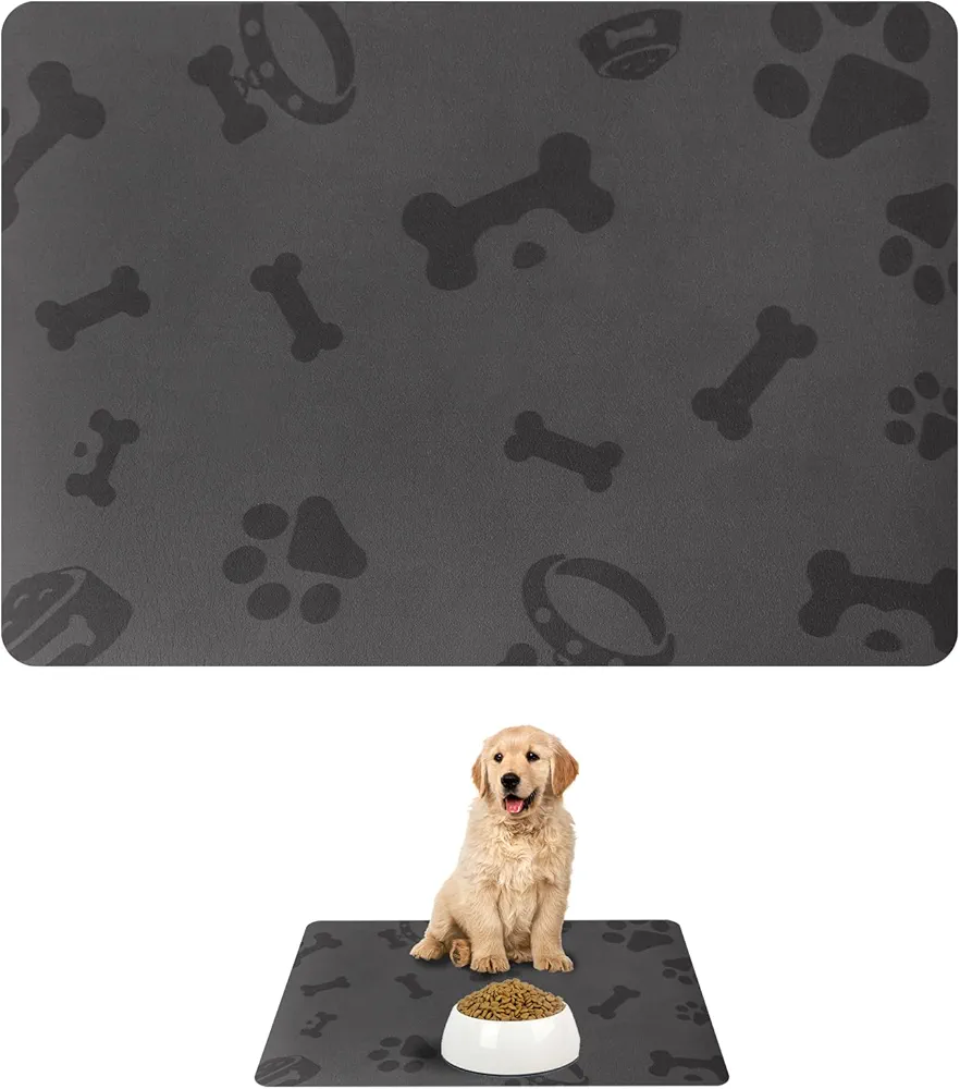 VINEST Napfunterlage Gatos de barro de diatomeas, 50 x 35 cm, almohadilla absorbente para perros para mascotas, base antideslizante para perros, alfombrilla de alimentación para gatos para protección