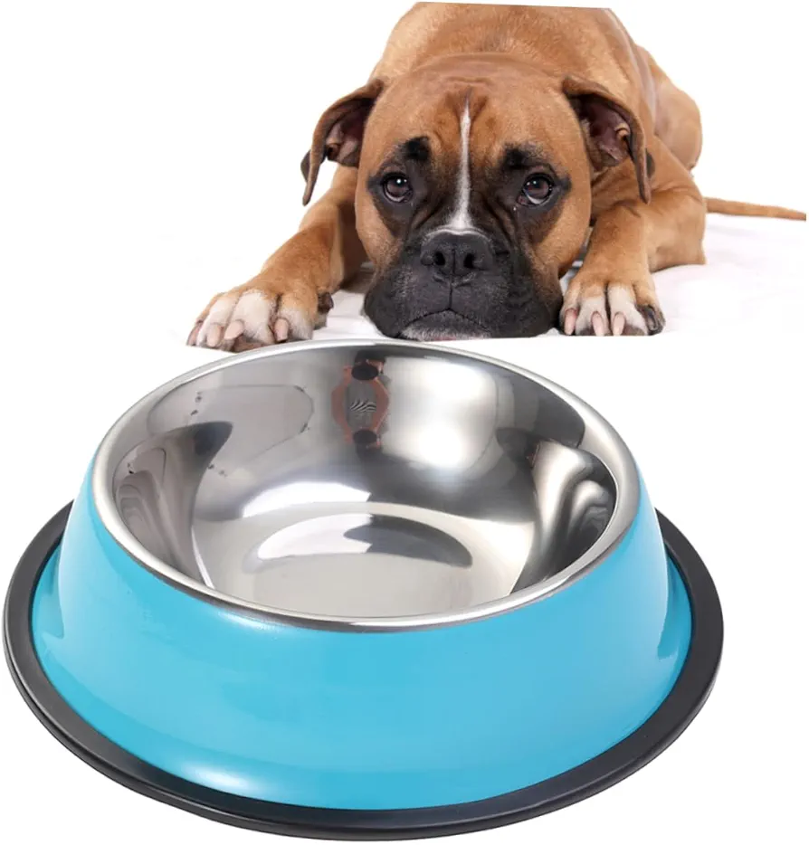 COLLBATH Cuenco para Mascotas Cuenco para Perros y Gatos tazón de Comida comedero para Perros Antideslizante Plato de Comida para Mascotas Cuencos para Perros Suministros para Mascotas Blue