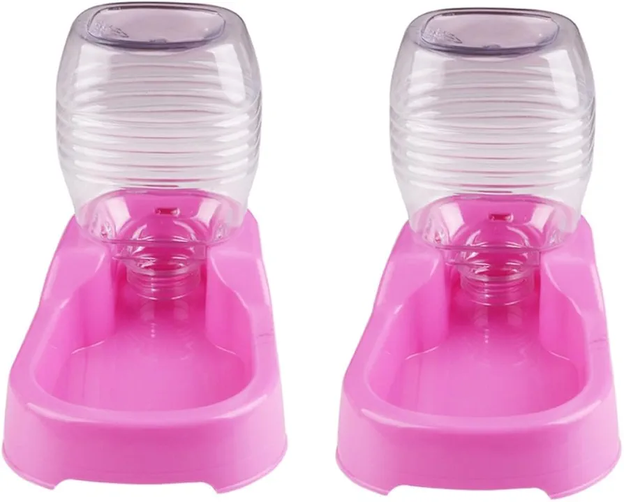 BUGUUYO 2 Piezas comedero para Mascotas Suministros para Mascotas dispensador de Botellas de Agua para Perros Pet Feeder comedero automatico Herramienta para Beber Mascotas Rosa