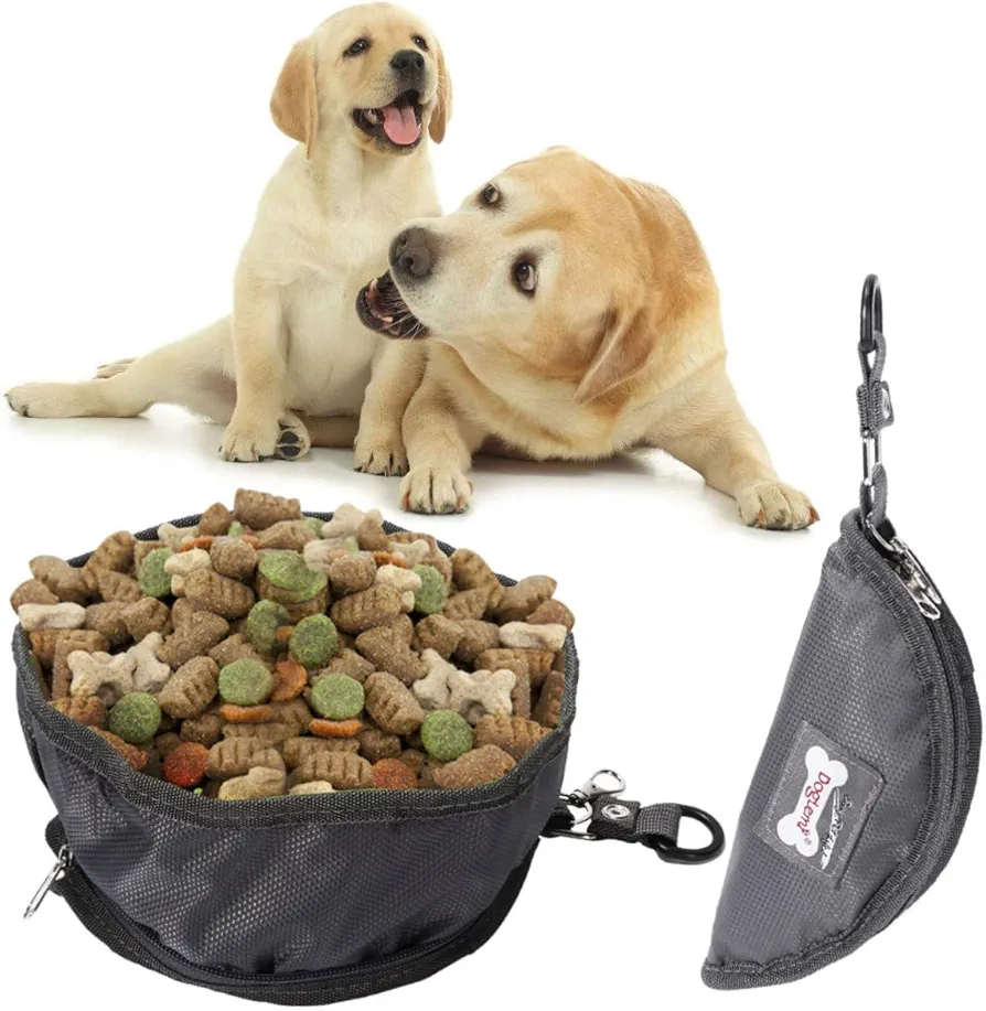 minkissy 2 Piezas Plato De Comida para Mascotas Botella De Agua para Perros Artículos De Tocador De Viaje Tazón De Viaje para Cachorros Plato De Comida para Perros Viajar Plegable