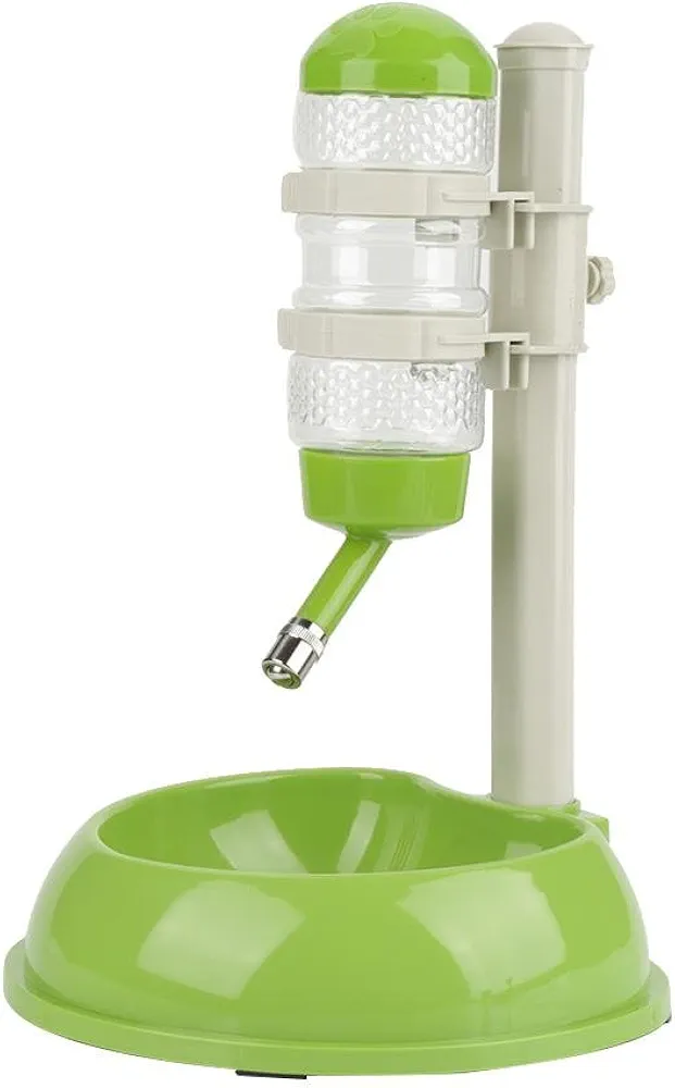 Soulong - Botella de agua para mascotas, dispensador automático de agua, 2 en 1, dispensador de agua, alimentador para animales domésticos, perros, gatos, conejos, con altura extraíble, 500 ml