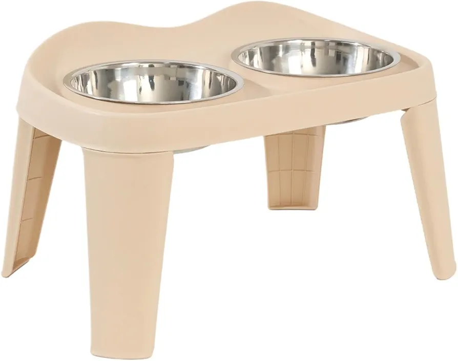 Cuencos elevados para perros | Comedero doble para alimentos y agua con soporte plegable | Soporte antideslizante para perros y gatos para mascotas pequeñas y medianas | Cuencos elevados ajustables