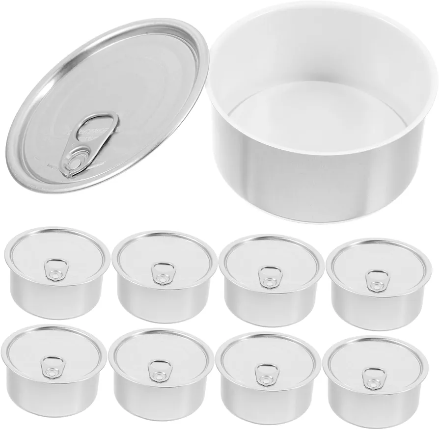 iplusmile 10 Piezas Latas Lata De Atún Vacía Frascos De Hojalata Vacíos Lata De Hojalata Vacía Lata De Comida Para Perros Lata De Almacenamiento De Alimentos Para Mascotas Aluminio Silver