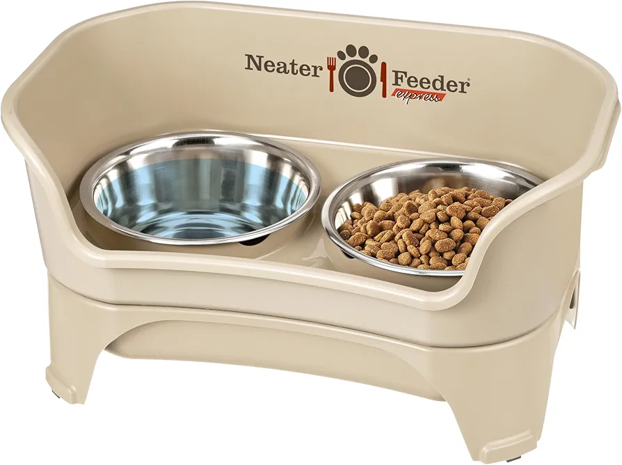 Neater Feeder Neater Pet Brands - Cuencos elevados para Perros Express - Cuencos para Perros con Soporte - Cuencos de Acero Inoxidable para Alimentos y Agua - Juego de Cuencos elevados para Perros