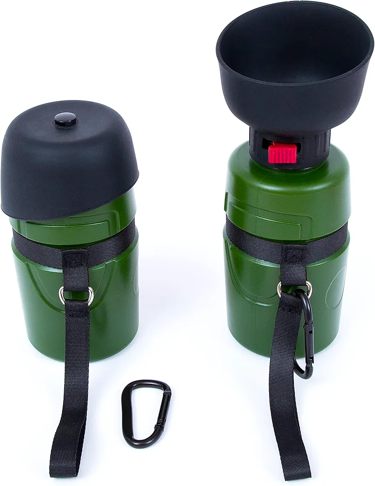 Botella portátil para perro PETMAZED 600 ml con cuenco retráctil, accesorio de viaje y paseo para cachorros, dispensador de agua plegable con depósito para su mascota