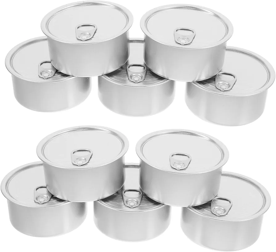 JECOMPRIS 10 Piezas Latas Lata De Comida Para Perros Frascos De Hojalata Vacíos Pequeña Lata De Pintura Lata De Almacenamiento De Alimentos Para Mascotas Lata De Atún Vacía Silver Aluminio