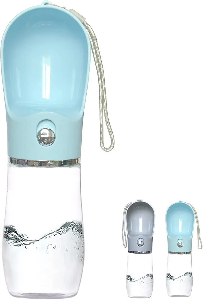 Botella de agua portátil para perro, botella de agua para perros, dispensador de agua para mascotas, grado alimenticio, sin BPA, a prueba de fugas, viajes, (azul)