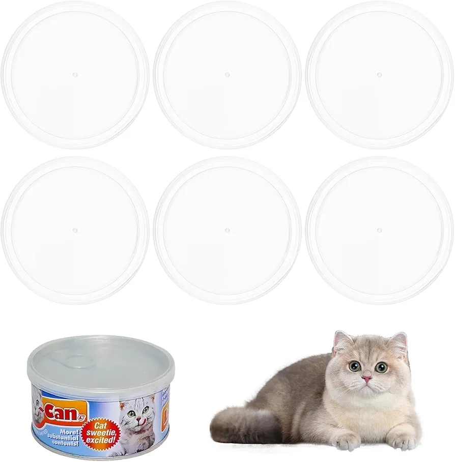 Shengxi 8 Piezas Tapa Lata Comida Perros Gatos, Sellado contra el polvo tapas blancas para latas, Lavable Tapas Reutilizables Latas Comida Mantenga fresca la comida para mascotas(Diámetro: 10 cm)