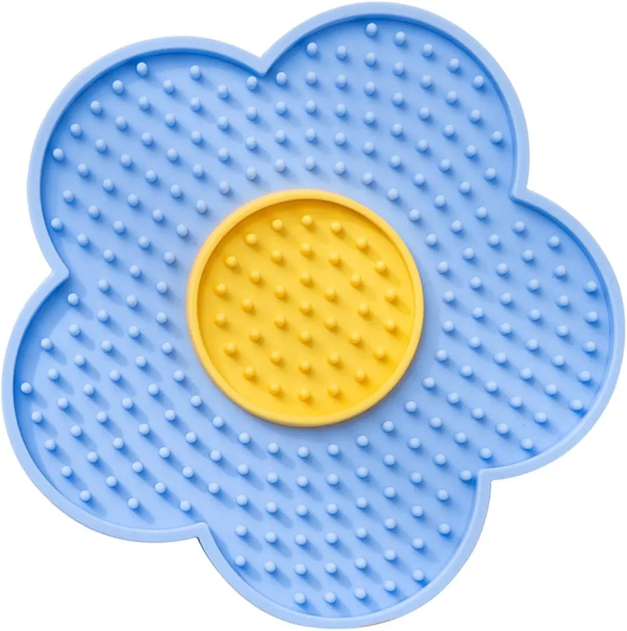 Alimentador De Almohadilla Para Lamer - Alfombrilla Para Lamer Mascotas Girasol 2 Colores Placa De Silicona Para Lamer Mascotas Lindos Suministros Para Mascotas Para Gatos Y Perros, Alfombrilla Para L