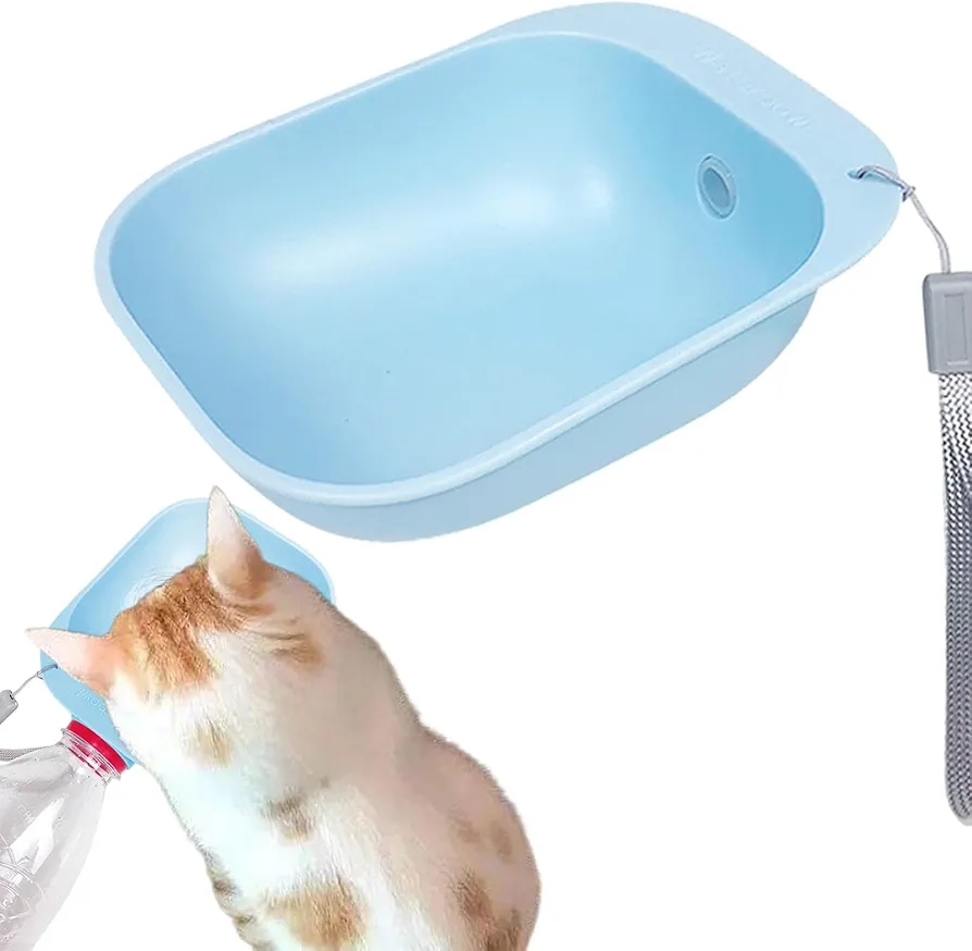 Cuenco de agua para exteriores, fuente de agua portátil para mascotas, dispensador de alimentos para mascotas, cuenco de agua de para botellas de viaje de 200 ml para perros, 200 ml, bebedero