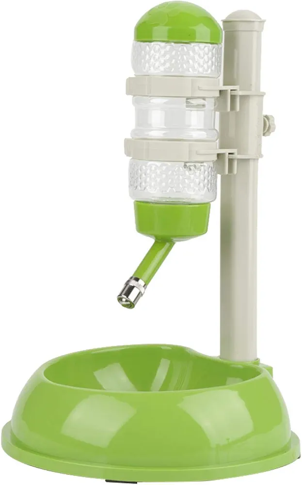 Alimentador Ajustable para Mascotas, Cuenco para Perros, dispensador de Agua, Botella para Beber, Recipiente para Alimentos, Cuenco, dispensador de pie para Gatos, Perros, Verde(Verde)