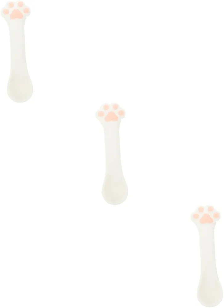 Yardwe 3 Piezas Cuchara De Sopa Enlatada Para Mascotas Cuchara Para Lata De Comida Para Mascotas Cuchara De Silicona Gel De Sílice Suministros Para Gatos Manual