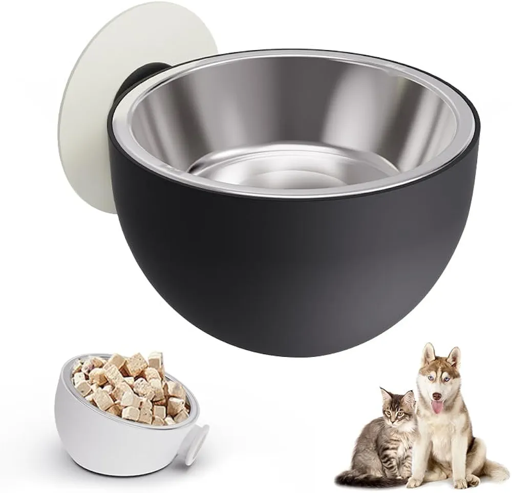 Comedero-Bebedero Elevado para Perros y Gato Pequeño o Mediano Comedero para Perro Cuenco de Comida para Mascotas Perro o Gatos Acero INOX. Múltiples Alturas Soporte Imantado de Gran Agarre y Cómodo