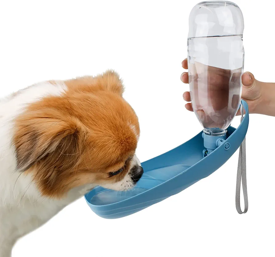 Enjoying Botella de agua para perro, botella de agua para mascotas, 550 ml, para cachorros, gatos, bebida, agua a prueba de fugas, dispensador de agua para perros, para caminar, montar y viajar