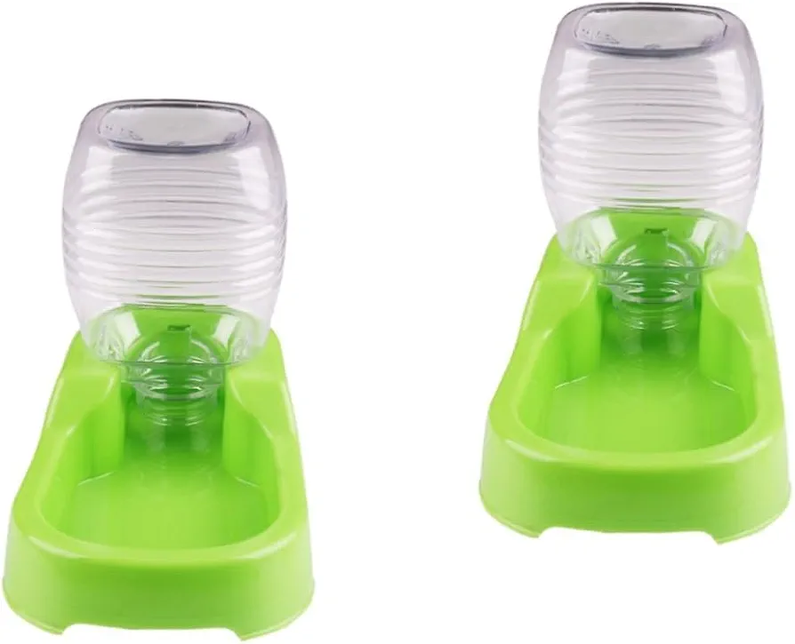 HAPINARY 2 Piezas Comedero de Agua para Mascotas Pet Fountain Bebedero automatico comedero para Cachorros dispensador automático de Comida para Gatos Plato de Comida para Perros Green