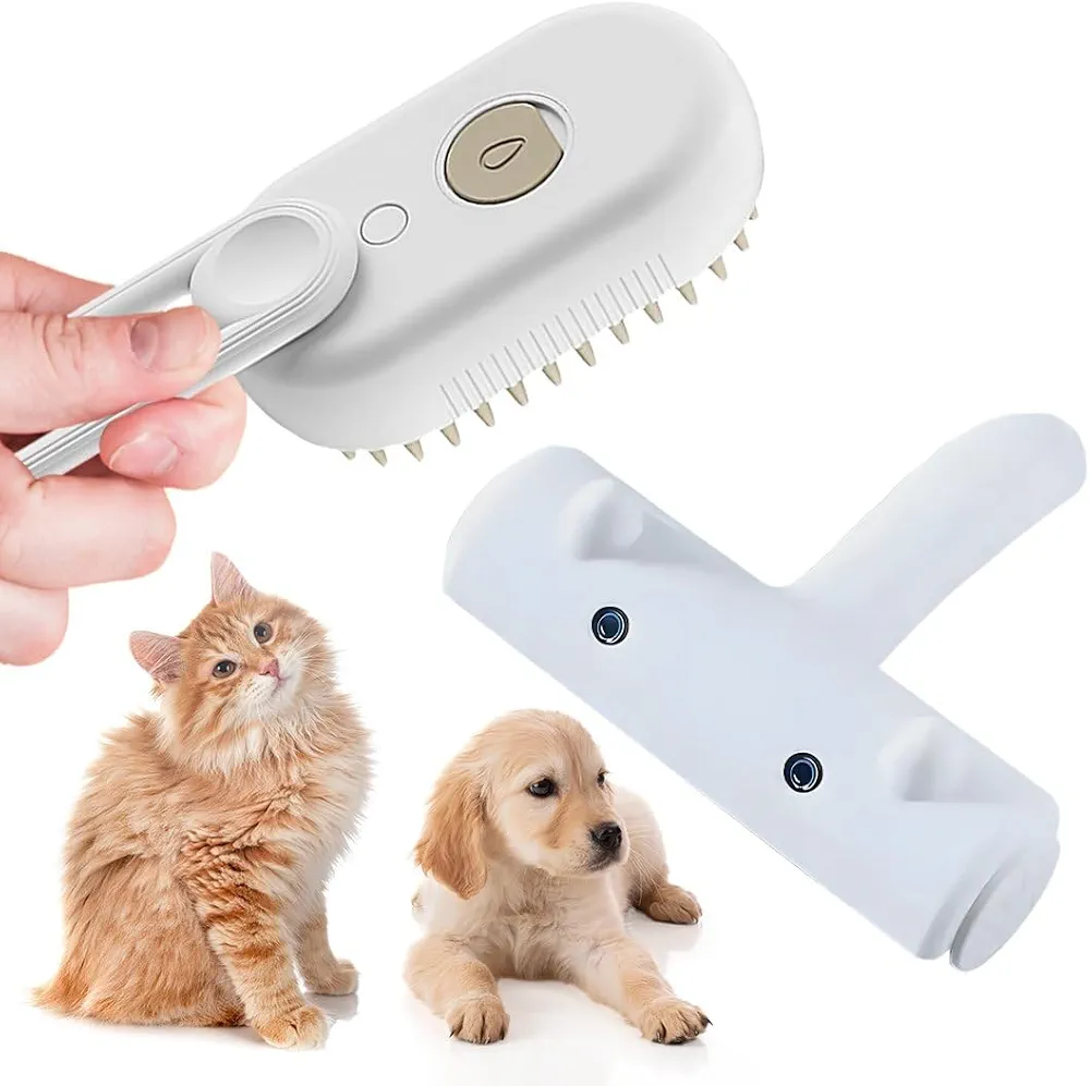 Pack Cepillo Vapor Para Gatos y Cepillo Quitapelos, Cepillo Para Gatos y Perros Con Vapor,Cepillo Quitapelos Para Mascotas, Cepillo A Vapor Para Mascotas,Cepillo Quita Pelos, Pet Brush